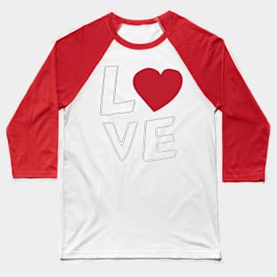 Love Heart Design Baseball T-Shirt